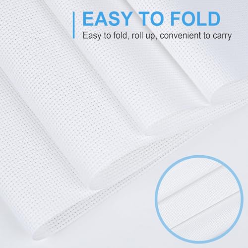 Image of Cross Stitch Fabric 14 Count Aida Cloth 28 x 19 Inch Large Size Classic Reserve Cross Stitch Supplies Embroidery Fabric for Home DIY Craft Decoration Handmade, White