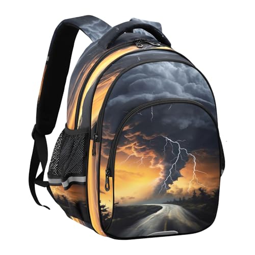 17 Inch Kids Backpack for Girls Boys, Tornado Road Heavy Duty Backpack for Kids2