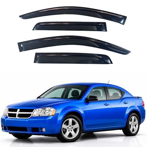 Image of IG Window Visors Fit for 2008-2014 Dodge Avenger, Out-Channel Rain Guards Vent Wind Deflectors 4PC, Car Accessories for 08-14 Avenger