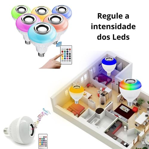 Lâmpada De Música Inteligente Bulbo LED Com Alto-Falante Bluetooth Embutido 12w