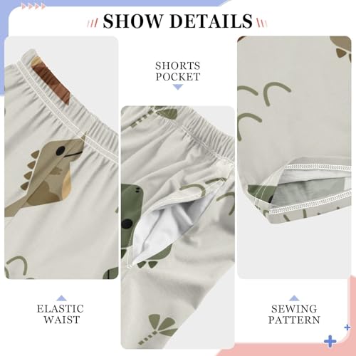 Dinosaur Cute Boys Pants Boys Athletic Pants Long Pant for Boy with Pockets Wide-Leg Size 6-14Y4