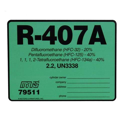 5- Pack- R-410A / R410A / Genetron AZ-20 Refrigerant Labels 04410 Color Coded Refrigerant Id Labels