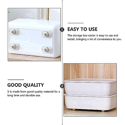 Image of 4 Pcs Self Adhesive Mini Swivel Casters Wheels,Universal Wheels| at The Bottom of The Storage Box, Swivel Caster 360 Degree Rotation Pulley for Furniture Various Storage Boxes