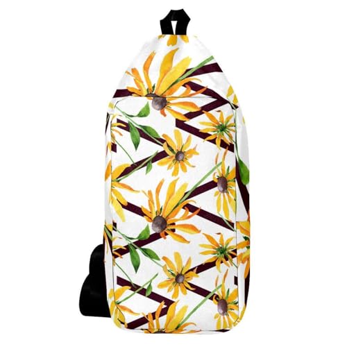 Sac à dos à bandoulière Rudbeckia Hirta de randonnée avec sangle ajustable mixte