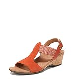 Vionic Women's Paradise Kaytie Backstrap Wedges - Supportive Ladies Suede and Jute Wedges That Include Three-Zone Comfort with Orthotic Insole Arch Support, Medium Fit Clay 7 Medium US