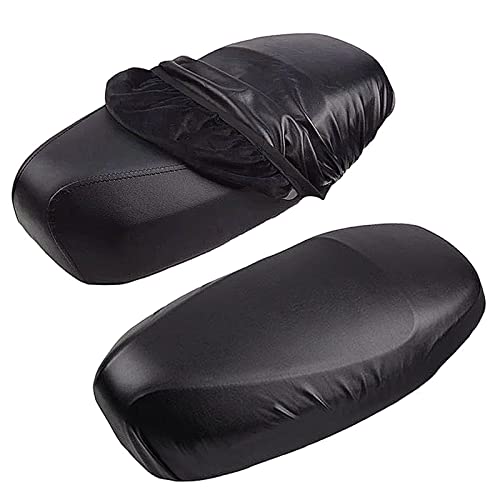 2 Pcs Motorcycle Seat Cover, Universal Motorbike Seat Cover Waterproof Rain Dust UV Protector Oxford Cloth Seat Cover Motorcycle Cushion Cover Anti-slip Motorcycle Seat Cover Breathable Comfortable