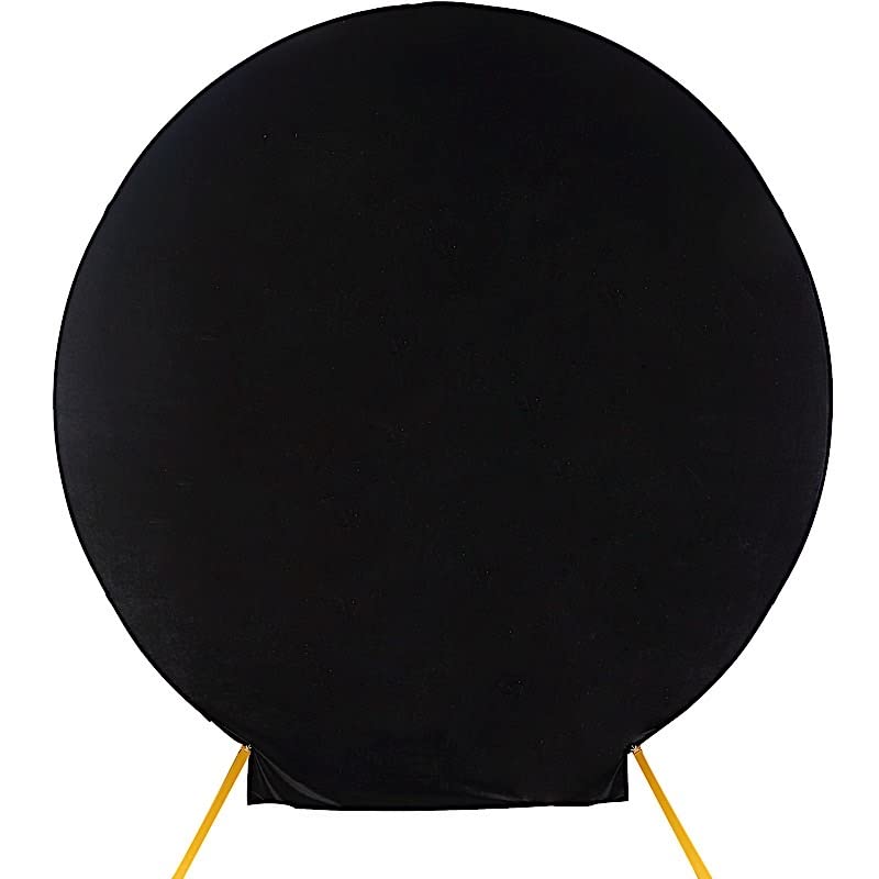 BalsaCircle 7.5 feet Black Soft Velvet Round Backdrop Stand Cover Wedding Birthday Party Events Photo Booth Decorations