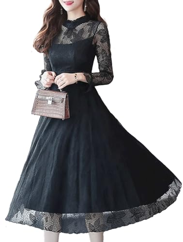 [Stylish Soda] �����s�[�X ������ �h���X �p�[�e�B�[���f�B�[�X �p�[�e�B�[�h���X ���\�� �����O ���[�X ���� S�`2XL (�u���b�N,2XL)