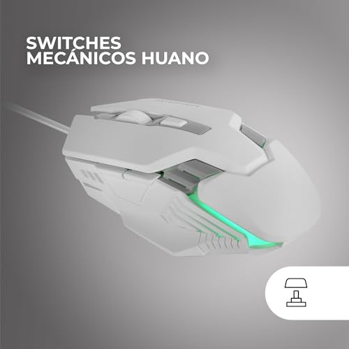 MM024, Mouse Gaming RGB, Sensore Ottico 4000 DPI, Switch Meccanici Huano, RGB Flow, Regolazione On-the-fly 1200/2400 / 3200/4000 DPI, Compatibilità Multipiattaforma, Bianco - Mouse gaming - Immagine 4
