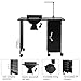 mefeir Manicure Table Nail Desk with Electric Downdraft Vent, Beauty Spa Salon Workstation Iron Frame with Lockable Cabinet, Side Basket, Wrist Rest, Casters and LED Lamp, Black