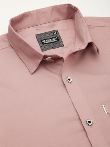 Image of Majestic Man Solid Cotton Casual Shirt - Slim Fit, Full Sleeves, Premium Button Closure