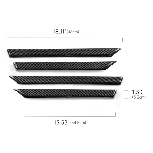 Image of Front /Rear Doors Decor Strips Trim Decals for 2016-2021 Honda Civic 10th Gen Accessories ABS Carbon Fiber Stickers, Except for Sport /Hatchback /Touring
