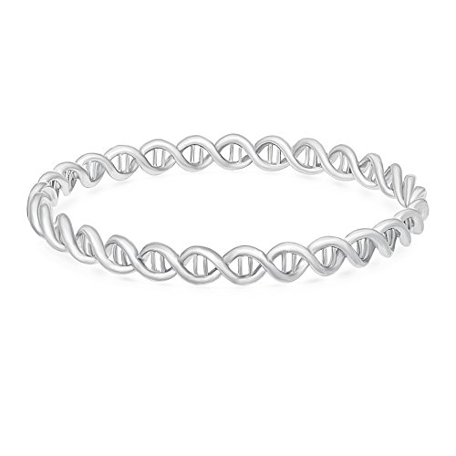 NOUMANDA Double Helix 3color Silver and Gold DNA Bracelet Jewelry for Women (Silver)