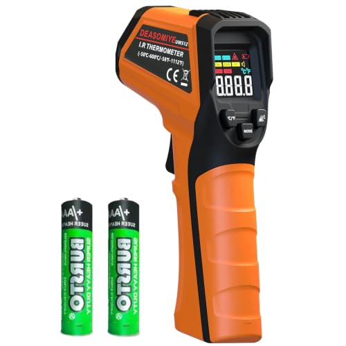 Image of Infrared Thermometer Laser Temperature Gun for Griddle,Grill,Pizza Oven,Candy,Fridge, Digital IR Thermometer Temp Gun with -58℉ to 1112℉,Color LCD,Cal Calibrate, Adjustable Emissivity,Min Max Measure