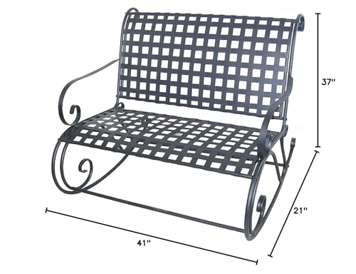 International Caravan Iron Scroll Double Rocker - Antique Black - 3474-ep - Thumbnail 2
