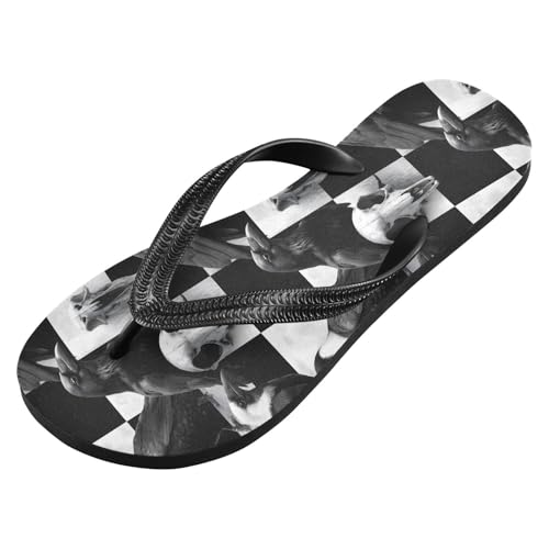 Flip Flop Sandals Crow Skull Print for Women Men Beach Outdoor XS2