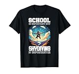 Skydiving School Retro Skydiver Funny Fallschirmspringen T-Shirt