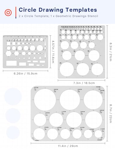 GAUENEEN 6 peças de modelos arquitetônicos, modelo de círculo, planta de casa, design de interiores