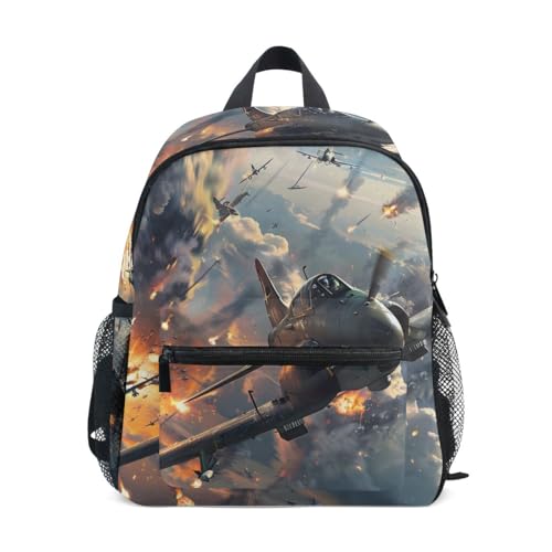 Kids Backpack for Boys Girls Toddler Bags Children Preschool Fighter Jets Kindergarten Small 3-8 Years Old Chest Strap