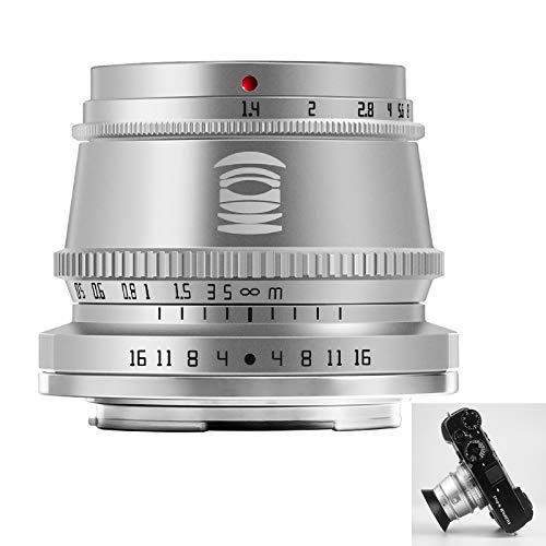 Objectif TTARTISAN 35mm F1.4 Fuji X focale fixe manuelle argent pour hybride Fujifilm APS-C