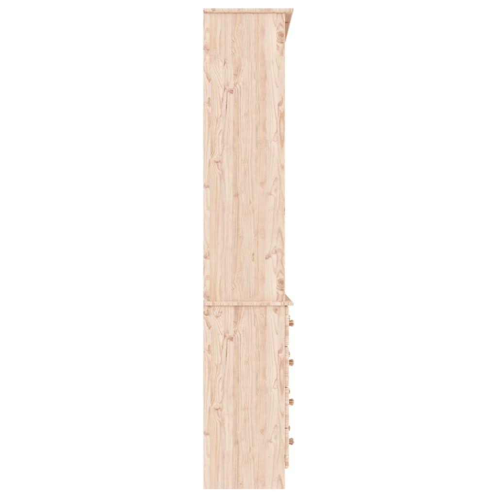 vidaXL Librería con cajones Alta Madera Maciza de Pino 77x35x186,5 cm