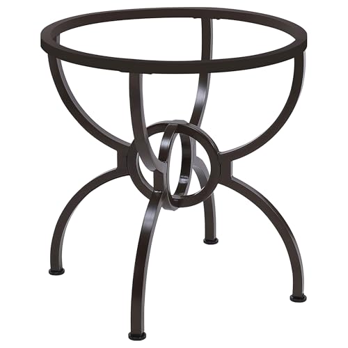 Coaster Home Furnishings - Aviano - Metal Dining Table Base - Industrial Round Dining Table Base with Interlocking Ring Motif and Four Stylized M Legs - Dining Room - Gunmetal - 108291