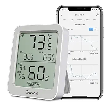 Govee Bluetooth Digital Hygrometer Indoor Thermometer with App Monitoring