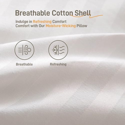 Image of Lyralith Hypoallergenic Cotton Cover with Down Alternative Pillow, King Size, Luxury Hotel Quality, Ideal for Side, Back and Stomach Sleepers, Oeko-TEX Certified