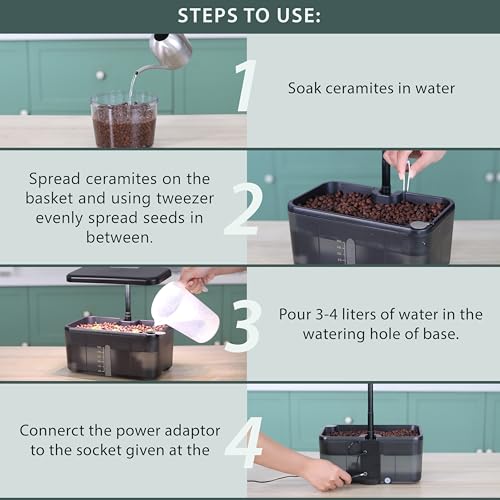 Clay Pebble Hydroponics Growing System Kit – Indoor Herb Garden with Smart LED Grow Light, Adjustable Height, and Complete Grow Kit – Nutrients Included for Cutting-Edge Indoor Gardening. - Image 7