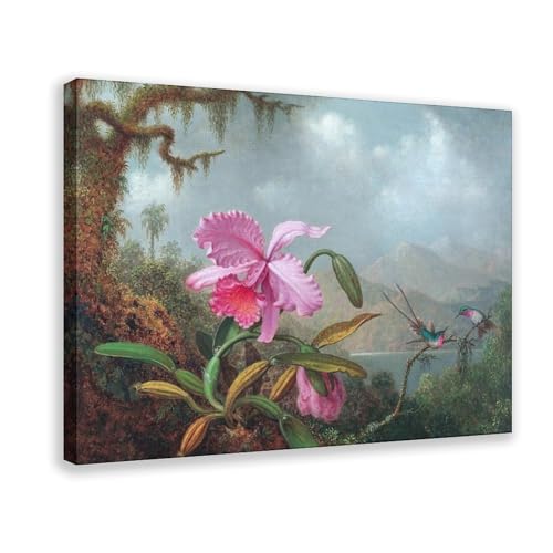 Toile d'orchidées et colibris déco murale nature pour sublimer votre bureau