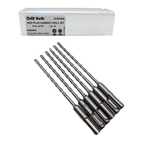 3/16-Inch Carbide-Tipped SDS-Plus Rotary Hammer Drill Bit for Concrete, Brick, Stone, Pack of 6 Cover