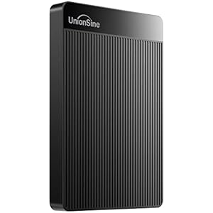 UnionSine Externe Festplatte 5TB ultradünn tragbar 2, 5 Zoll USB 3.0, SATA, Festplattenspeicher für PC, Mac, TV, Wii U, Xbox, PS4 (Schwarz) HD2510