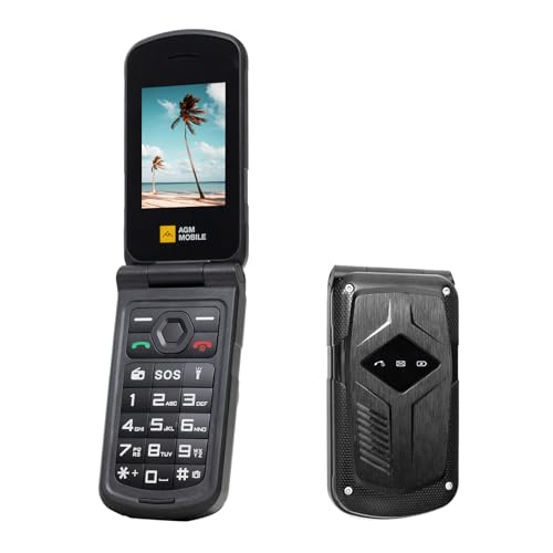 AGM M10 Rugged Basic Flip Phone, 4G Feature Cell Phone, Simple Mobile Phones, Waterproof & Drop-Proof, Pocket-Sized, SOS Button, Speed Dial, 98dB Speaker, Large Fonts & Big Buttons, for T-Mo