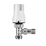 Pro Classic Universal Thermostatic Radiator Valve (TRV) | Angled TRV for 8mm, 10mm & 15mm Pipework | Includes Reducers for 8mm & 10mm | Polished Chrome Finish | Efficient Temperature Control