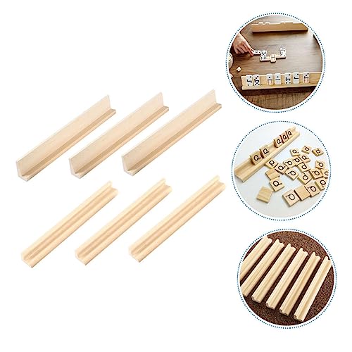 6 piezas soporte de dominó de madera para jugar miniatura 6