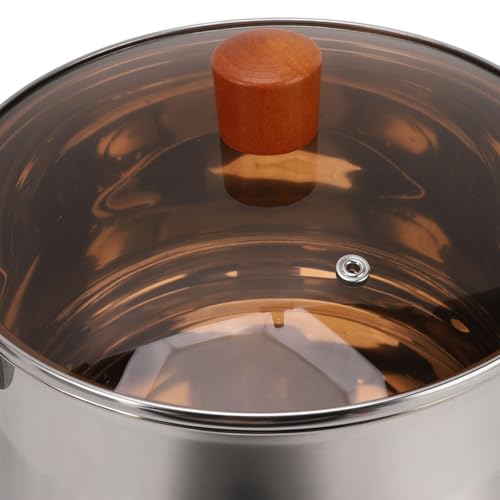 Nikou Stainl Steel Cookware Set, Multifunctional Kitchen Cooking Set with Wooden Handle for Steaming, Boiling, and Making Soup, 10-Piece Set, Silver - Image 8