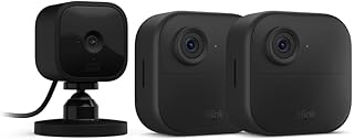 Blink Outdoor 4 (4th Gen) + Blink Mini – Smart security camera, two-way talk, HD live view, motion detection, set up in minutes, Works with Alexa – 2 camera system + Mini (black)