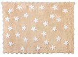 Otros colores disponibles Aratextil. Alfombra Infantil 100% Algodón lavable en lavadora Colección Eden Beige 120x160 cms