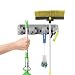 Broom and Mop Holder for Organizing Kitchens, Closets, Garages, or Garden by Lavish Home– Multi-Functional Hanging Wall Hooks and Holder (Set of Two)