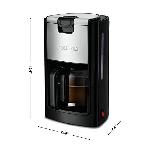 Gourmia Gcm1835 10-Cup Automatic Drip Coffee Maker With Extra-Large 40-Ounce Reservoir -One-Touch Brewing - Glass Carafe - Stainless Steel Accents - Reusable Filter - 900 Watts #TOP5