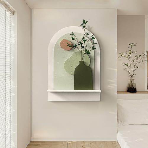 Decoración de pared de piedra arenisca 3D con plantas verdes artificiales, pintura decorativa para dormitorio y entrada