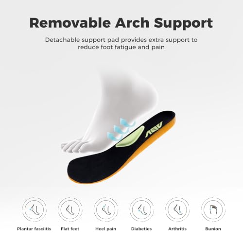 GANNOU Wide Toe Box Shoes for Men Arch Support Walking Shoes Plantar Fasciitis Orthotic Tennis Sneakers3