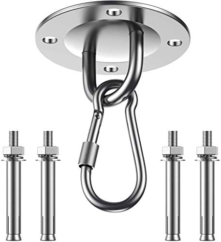 Preisvergleich Produktbild GESPERT Deckenhaken Hängesessel, Edelstahl Deckenhalterung Boxsack Halterung Schaukel Sling Trainer Yoga, Gym, Hängematte Befestigung, Belastbarkeit bis 450KG
