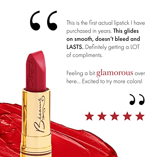 Besame Fairest Red Lipstick - 1937 | Movie Princess-Replica Shade | 1930s Inspired | Cool Rich Apple Red | Long-Lasting Lip Color With Moisturizing Vitamin E & Glossy Satin Finish | Blot for Lip Stain