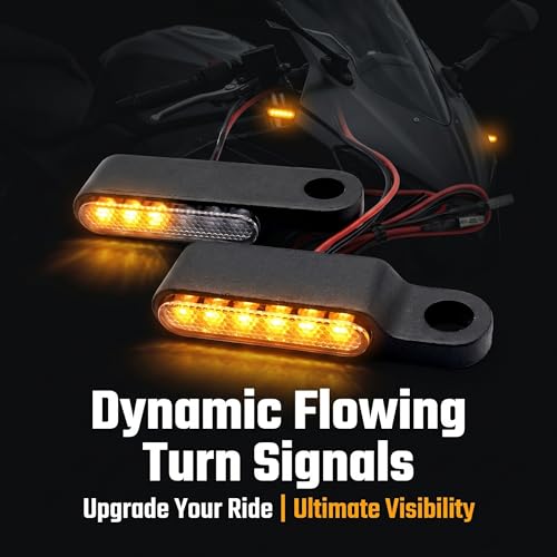 Image of Mini LED Motorcycle Turn Signal Lights Black 12V 2 Pack | 12V Mini Bolt-On Blinkers, Front Rear Universal, Fit Harley Honda Yamaha Cafe Racer Cruiser ATV Motorbike