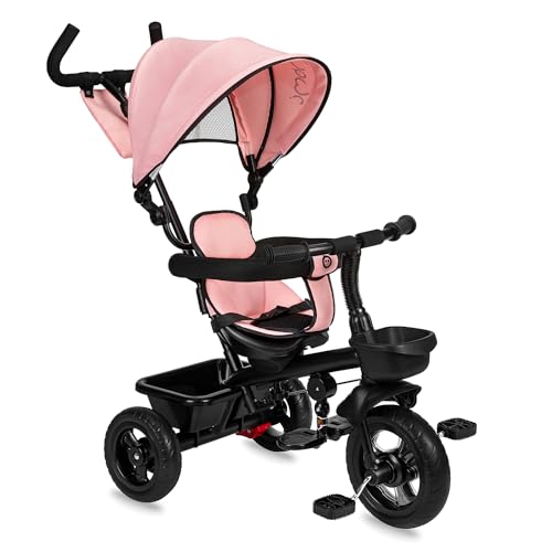 MoMi TELDE 5-in-1 Kinderdreirad, Tricycle mit 360°-Sitz mit 3-Punkt-Sicherheitsgurt, Fußstütze, Sonnendach, PU-Räder, Schiebegriff, Transportablage für Spielzeug MoMi TELDE 5-in-1 Kinderdreirad, Tricycle mit 360°-Sitz mit 3-Punkt-Sicherheitsgurt, Fußstütze, Sonnendach, PU-Räder, Schiebegriff, Transportablage für Spielzeug
