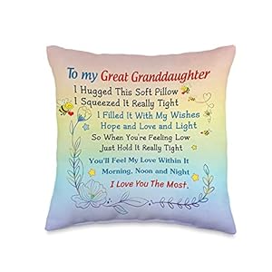 Great Granddaughter Pillow Gift from Great Grandma To My Granddaughter Love Nana-I Hugged This Soft Throw Pillow, 16×16…