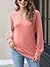EADINVE Women Casual Long Sleeve V Neck Sweatshirts Cute Loose Fit Lightweight Pullover Tops