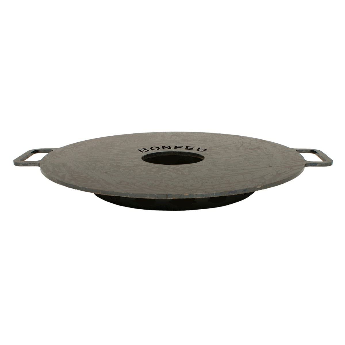 BonFeu Plancha płyta grillowa Ø 44 cm – płyta grillowa grill gazowy i grill drewniany Plancha – płyta do pieczenia – płyta do kominka ogrodowego, pieca tarasowego i paleniska – wysokiej jakości stal – czarna