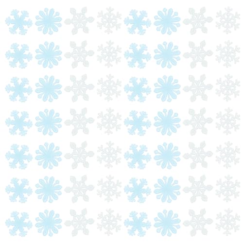 Stickers fluorescentes 3D copos de nieve 200pcs azul y blanco